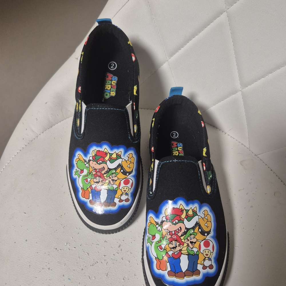 Super Mario Kids Slip-On Sneakers - Black